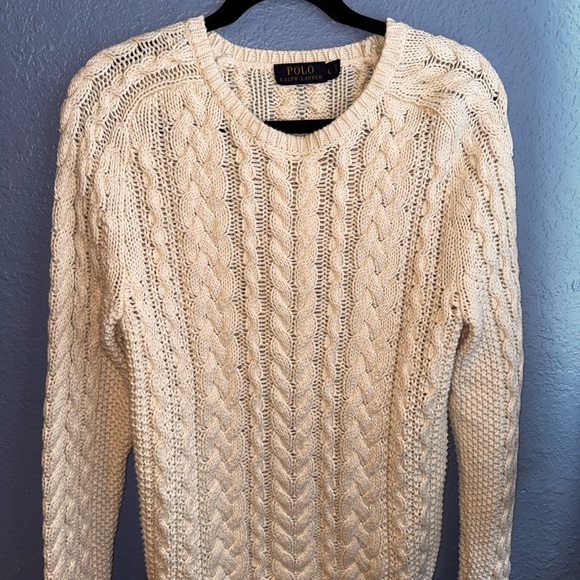 Ralph Lauren Other - Ralph Lauren Men's Cream Cable Knit Crewneck Sweater